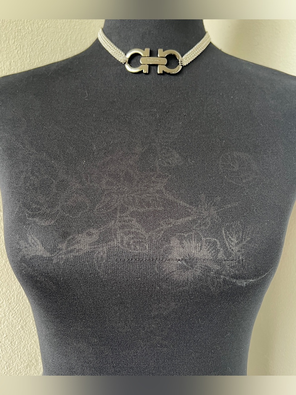 Ferragamo Gunmetal Hardware Necklace | 14.5” Choker - Picture 8 of 8